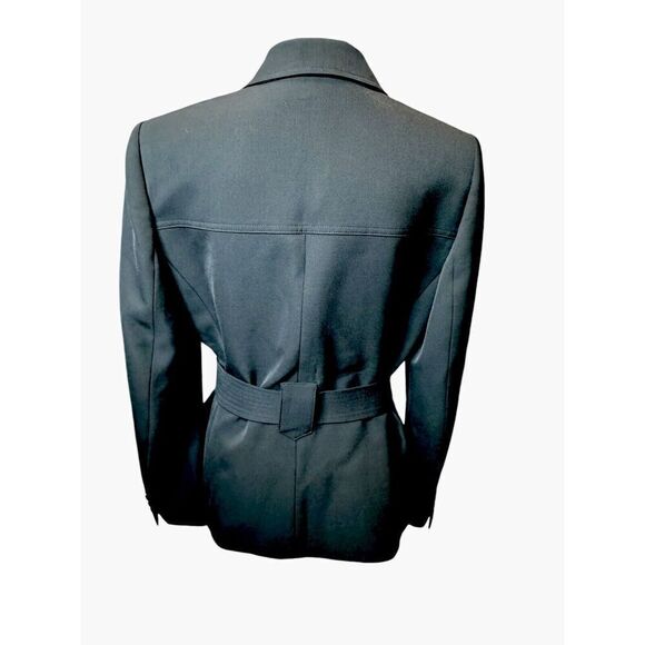 Anne Klein Women's Black 3 Button Lined  Belted Suit Blazer Size 12 NWT! $320 - Picture 3 of 10